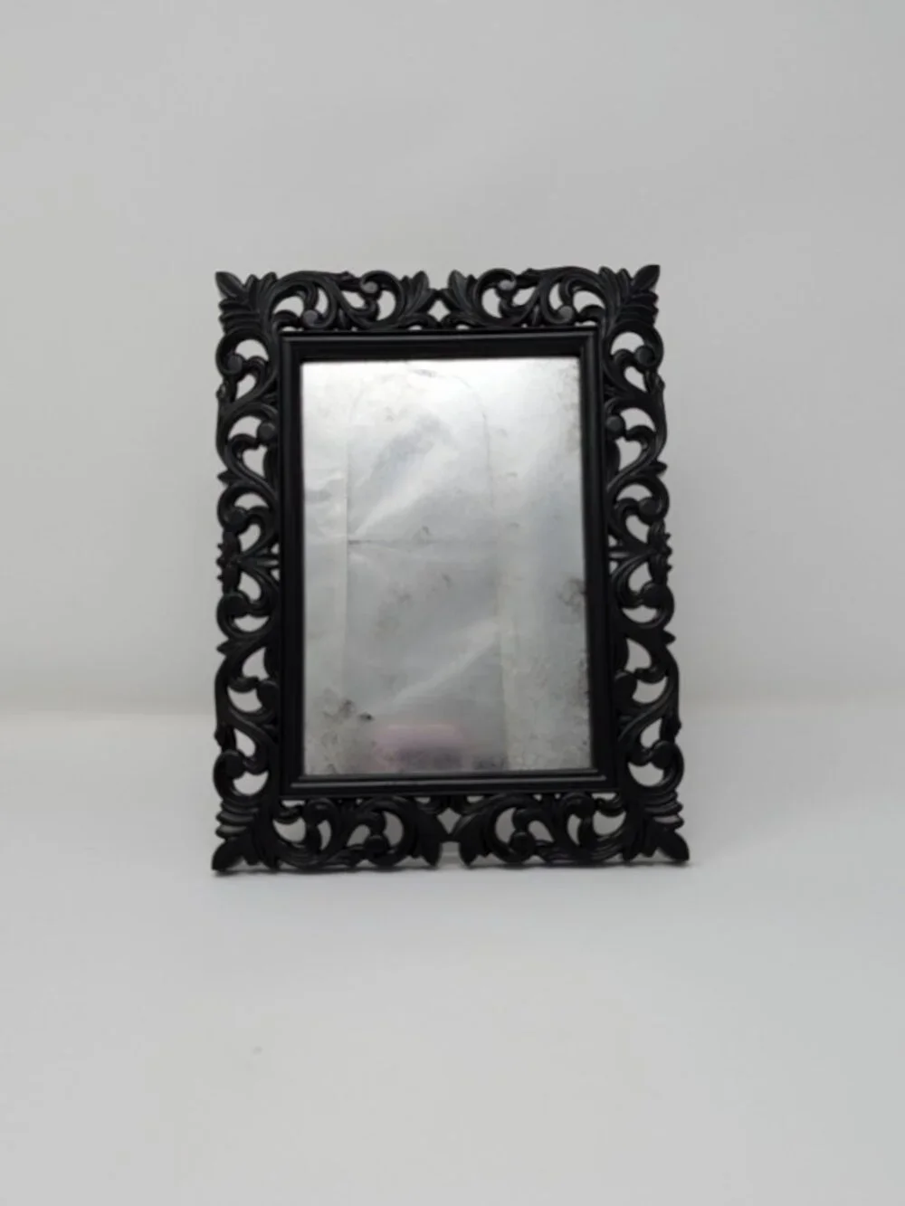 Set of 5 Ornate Black Gothic Mirrors - Distressed Gallery Wall Set - Victorian